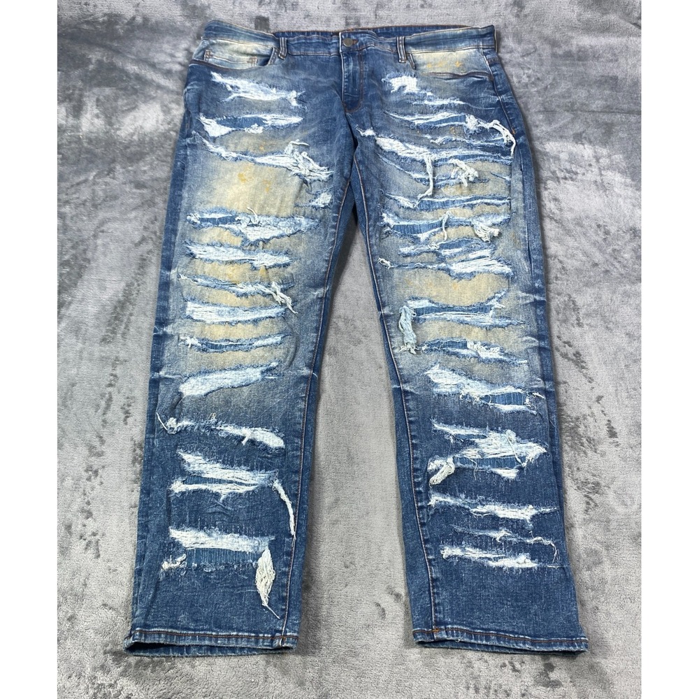 Jordan Craig Collins Legacy Edition Jeans Mens Fits 40x31 Blue Distressed Denim